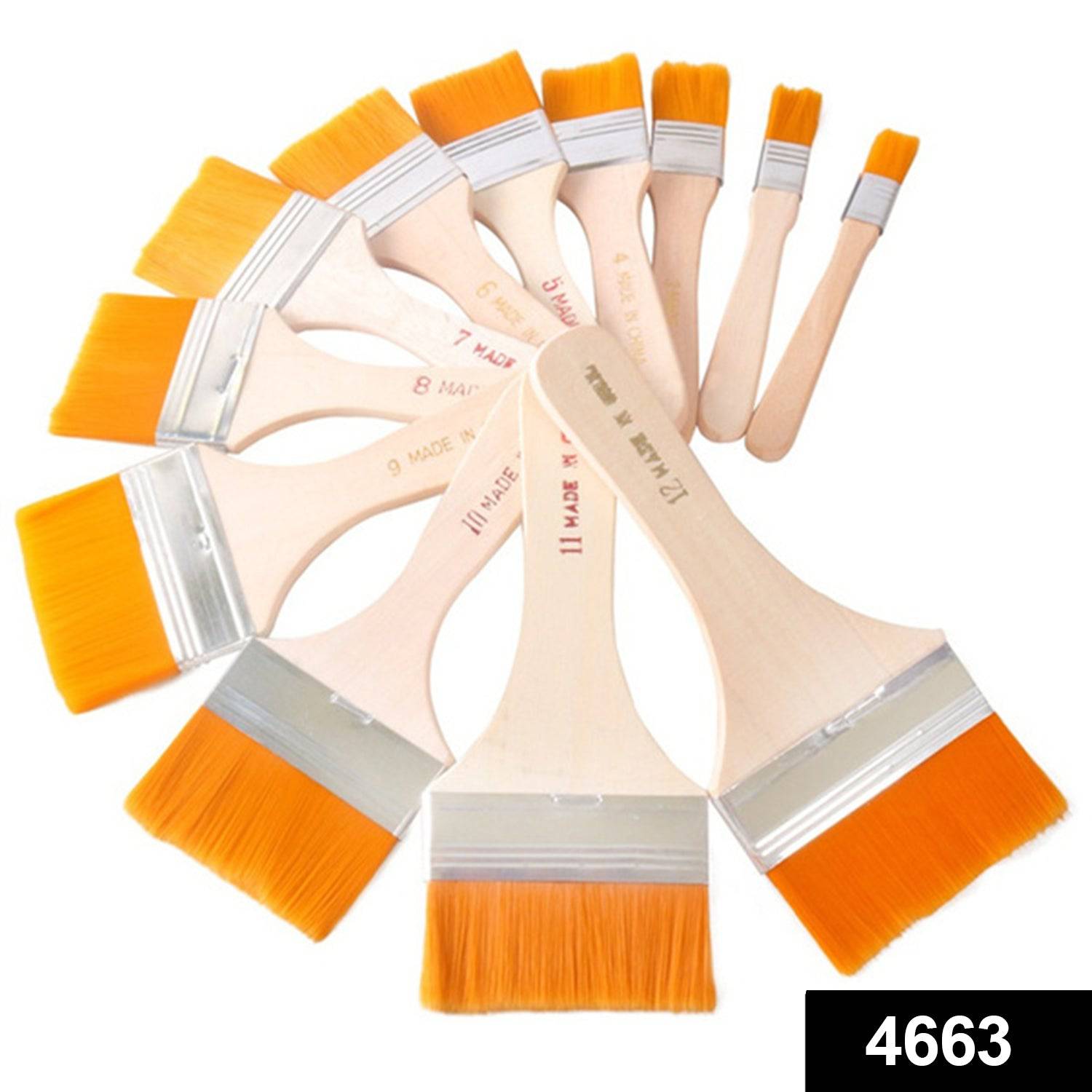 Artistic Flat Painting Brush - Set of 12 - jugaad.shop