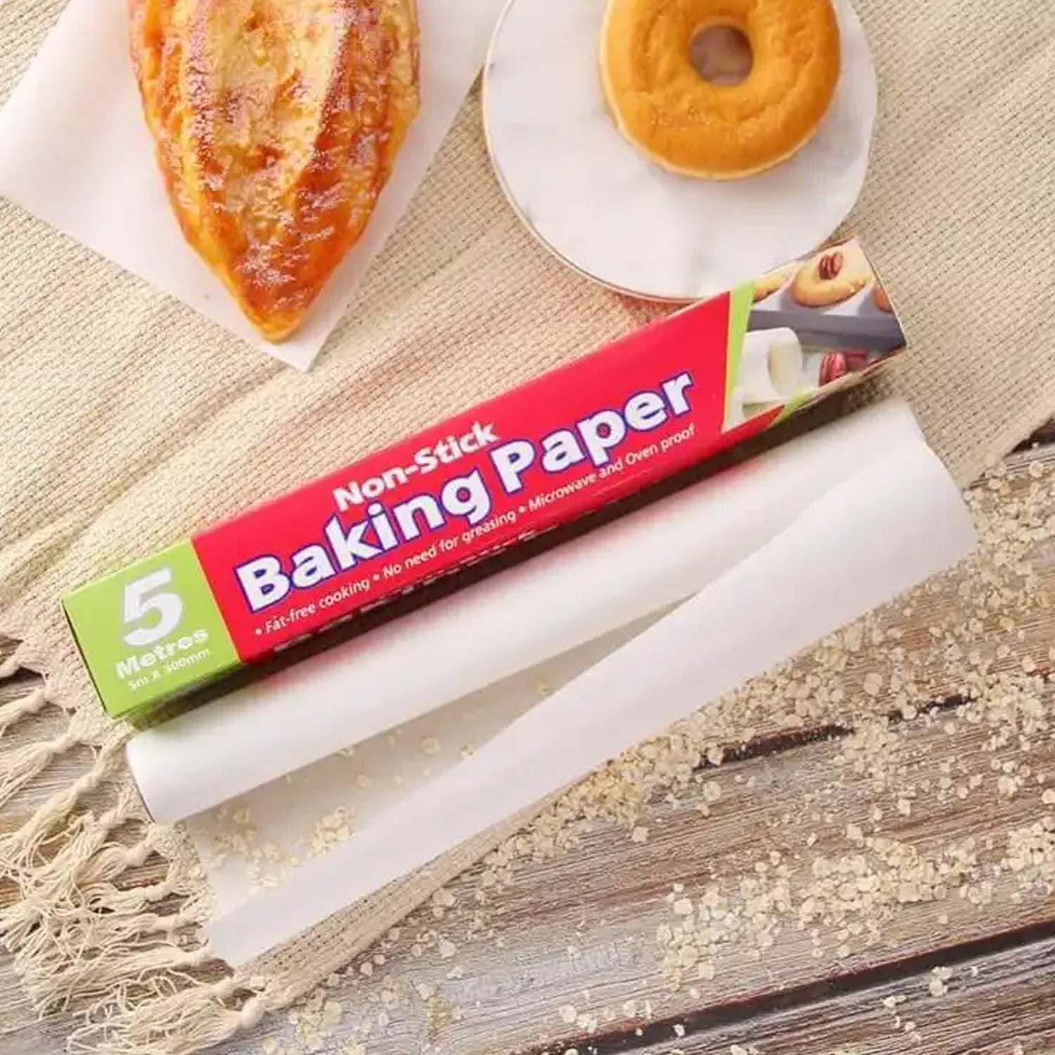 Non-Stick Parchment Paper: Easy Cleanup for Baking, Grilling & More (Microwave & Oven Safe / 5 MTR) - jugaad.shop