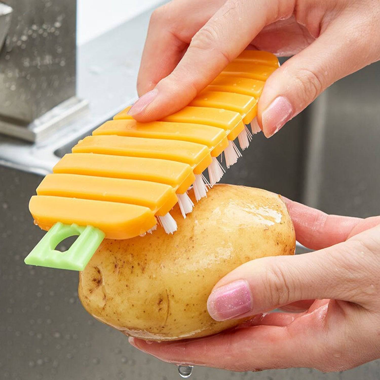 Vegetable Scrubbing Brush, Vegetable Scrubber Nonâ€‘Toxic Fruit Brush Carrot Shape Vegetable Brush for Potato for Vegetable - jugaad.shop