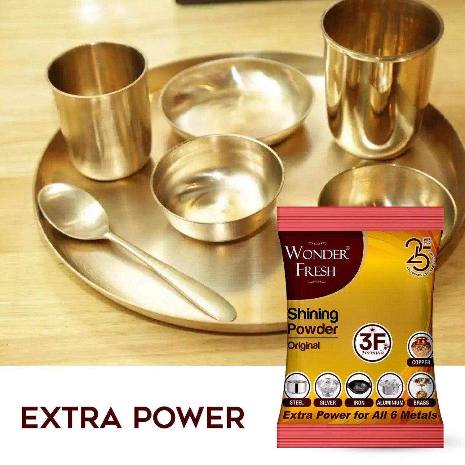 Shining Powder, Cleans and Polishes Copper, Brass, Silver, Aluminum, Iron, and Steel, Removes Tarnish and Oxidation (200 GM) - jugaad.shop