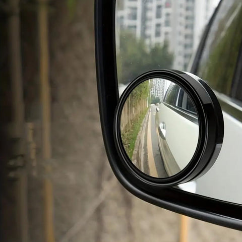 360DEGREE BLIND SPOT ROUND WIDE ANGLE ADJUSTABLE CONVEX REAR VIEW MIRROR - PACK OF 2 - jugaad.shop