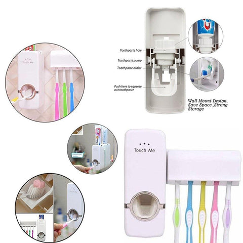 Toothpaste Dispenser & Tooth Brush Holder - jugaad.shop