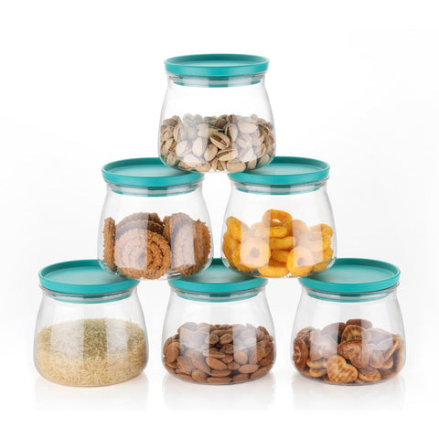 Multicolour matka-shaped jar set with leak-proof lids