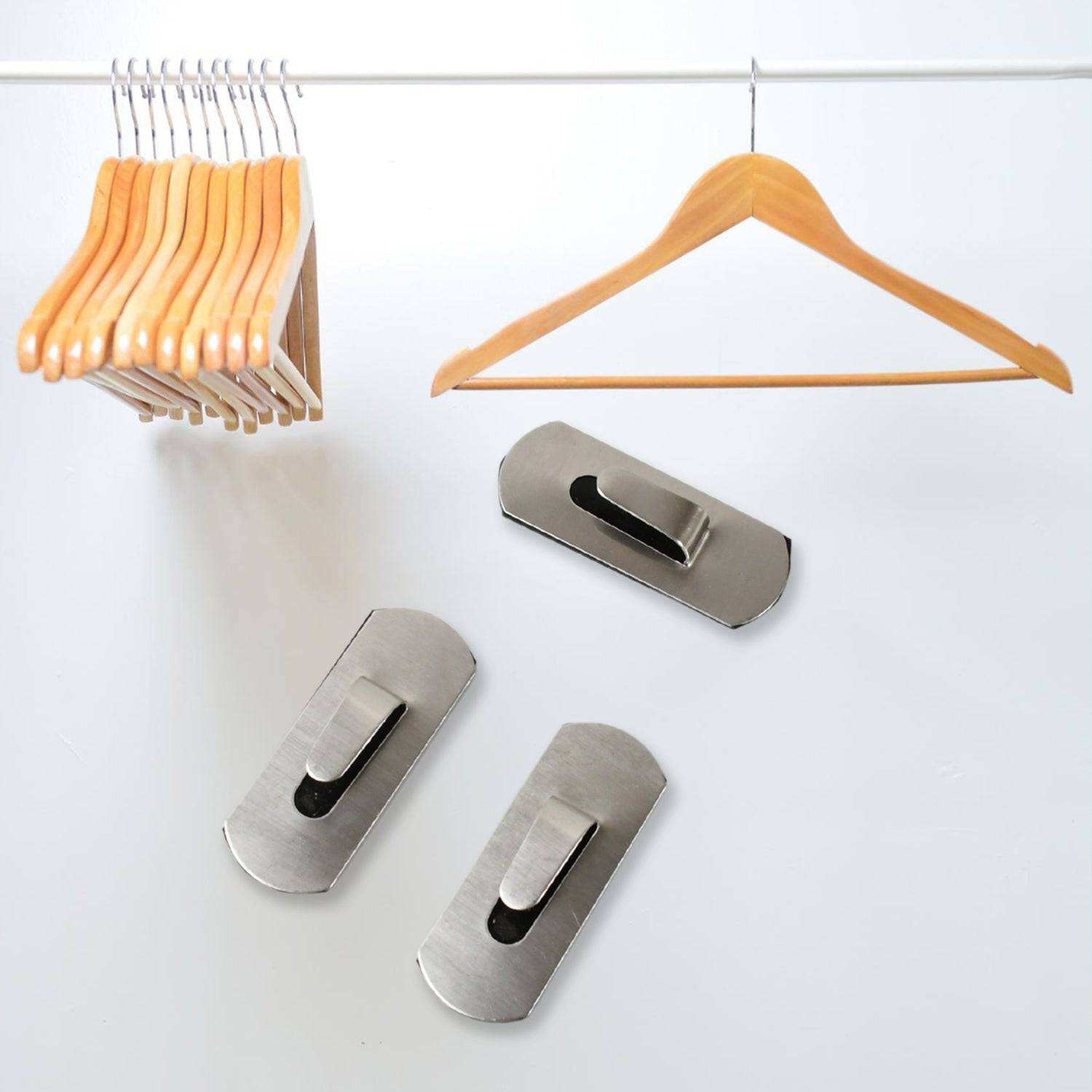 Self- Adhesive Hooks, Heavy Duty Wall Hooks Hangers Stainless Steel Waterproof Sticky Hooks for Hanging Robe Coat Towel Kitchen Bathroom and. - jugaad.shop