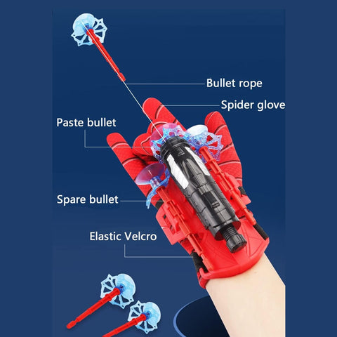 Web Shooter Toy for Kids Fans, Launcher Wrist Gloves Toys For Kids, Boys Superhero Gloves Role-Play Toy Cosplay, Sticky Wall Soft Bomb Funny Children's Educational Toys - jugaad.shop