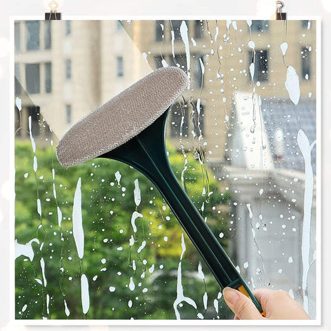 Brush 2 in 1 Mesh Cleaning Brush & Wiper with Extended Handle Window Cleaning Brush Net Cleaner,Magic Window Cleaner Brush, Window Mesh Cleaner (1 Pc) - jugaad.shop