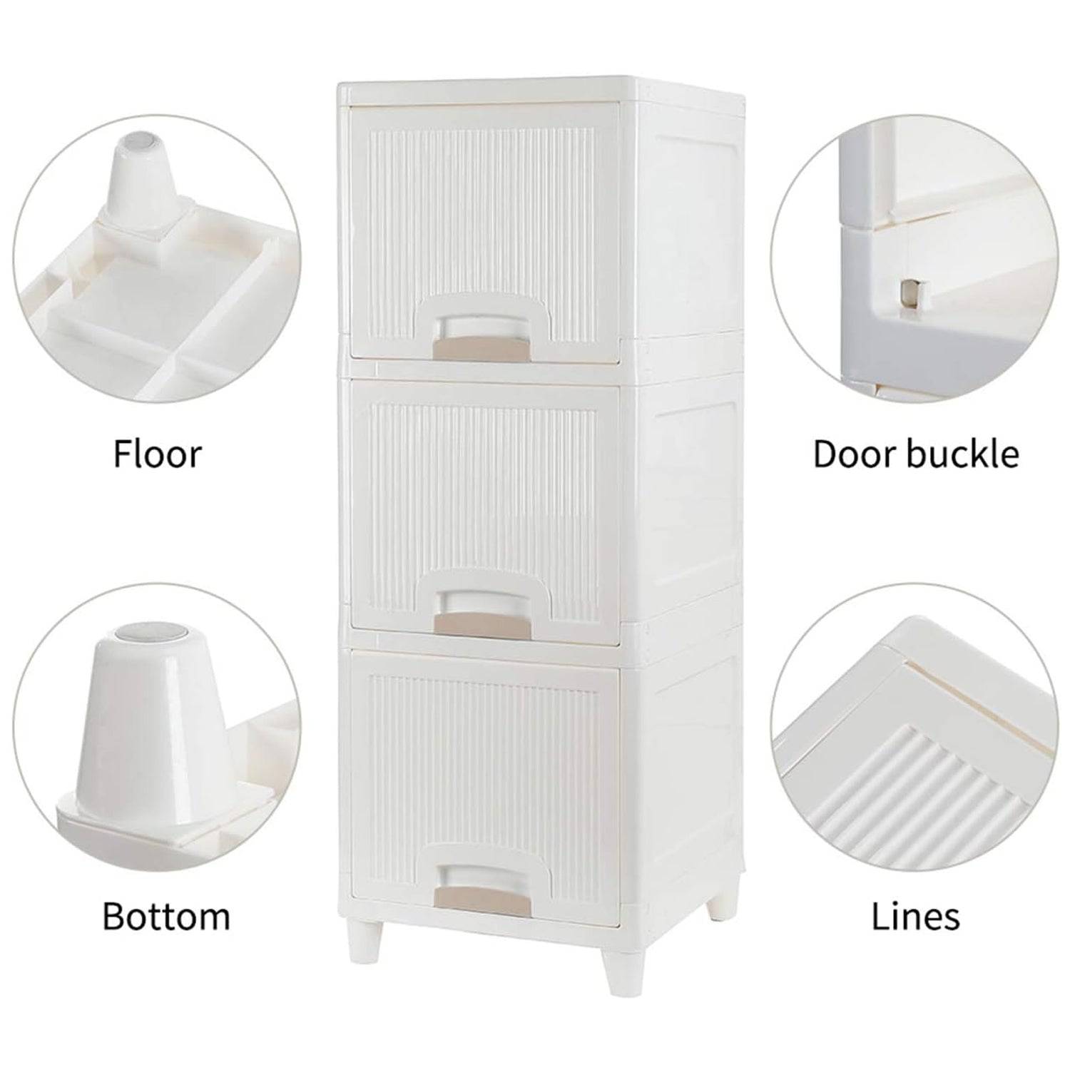 Multipurpose Storage Cabinet, Storage Solutions plastic drawers || Multi Layer Wardrobe Storage Drawers || Foldable Multipurpose Drawer Units For Kitchen, Bathroom, Bedroom, Cloth (3 Layer) - jugaad.shop