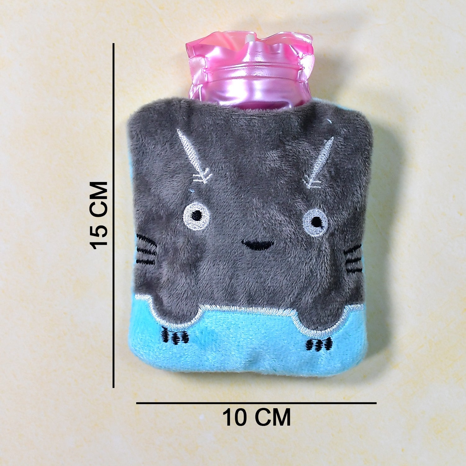 Grey Cat Print Small Hot Water Bag with Cover for Pain Relief - jugaad.shop