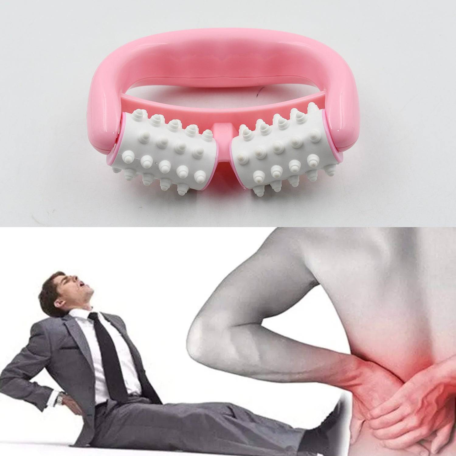 Manual Round Handle Plastic 2 Rollers Massage Roller Cellulite Roller for Legs, Arms, Back, Muscle Pain Relief and Muscle Relaxation - jugaad.shop