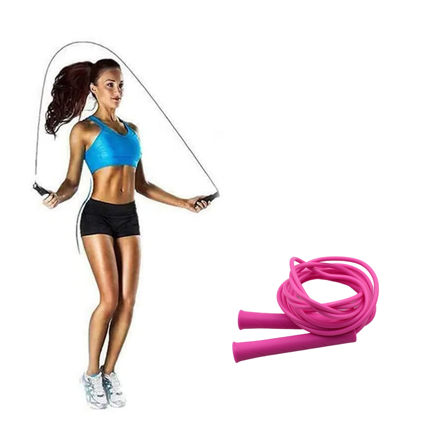 3m Plastic Adjustable Jump Rope: High-Speed Skipping, Crossfit, Fitness - jugaad.shop