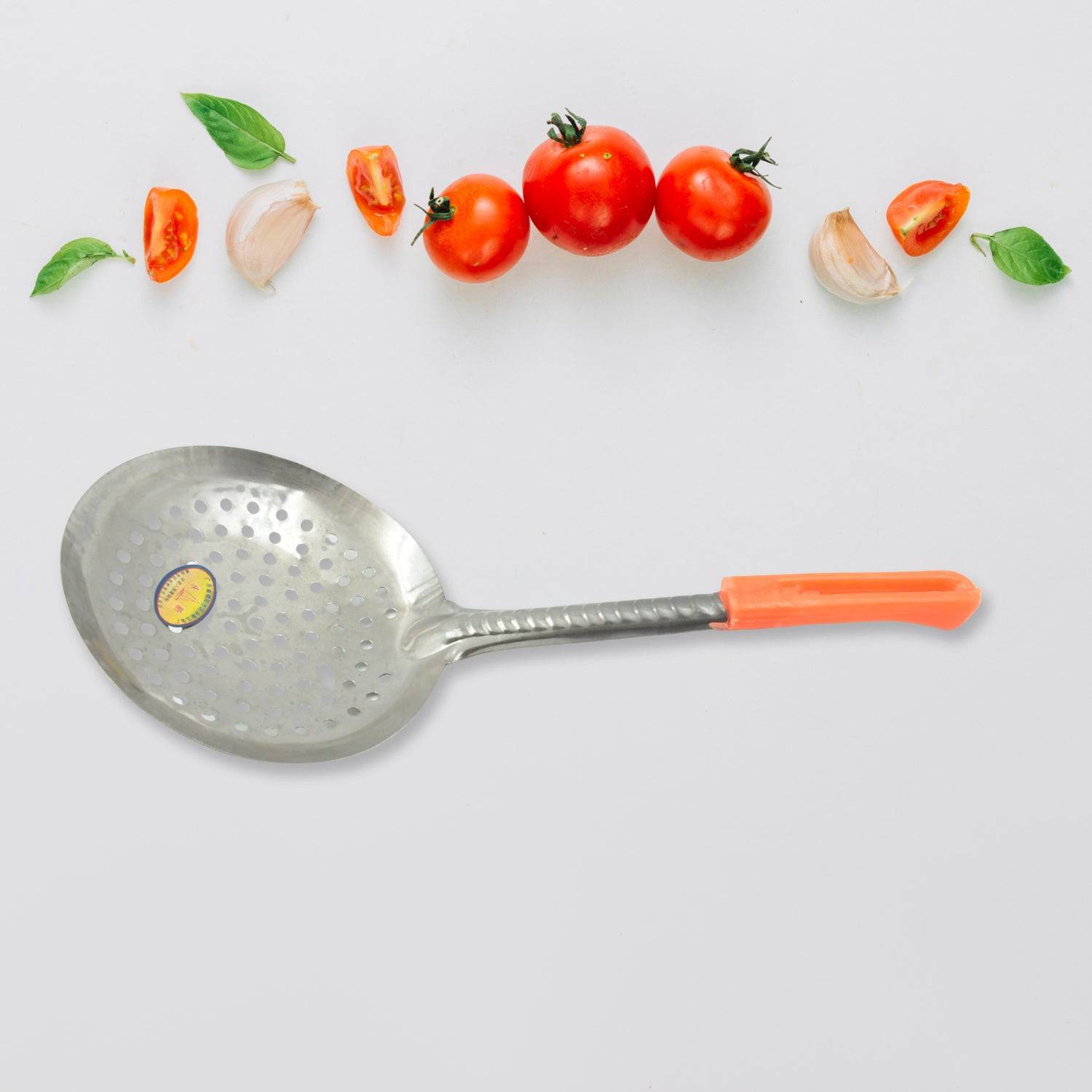 Colander Spoon, Non Slip Hand Polished Thickened Hot Pot Spoon for Kitchen for Restaurant, Stainless Steel Cooking Colander Skimmer Slotted Spoon Kitchen Strainer Ladle with Long Handle for Kitchen Cooking Baking (35 Cm) - jugaad.shop