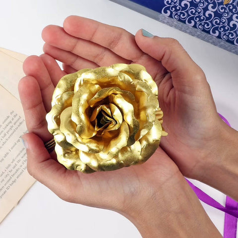 Luxury Decorative Gold Plated Artificial Golden Rose with Premium Box - jugaad.shop