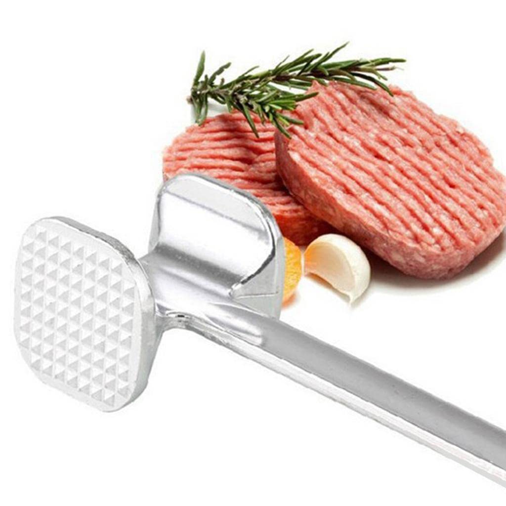 Lightweight double-sided meat tenderizer hammer for beef, chicken, and more