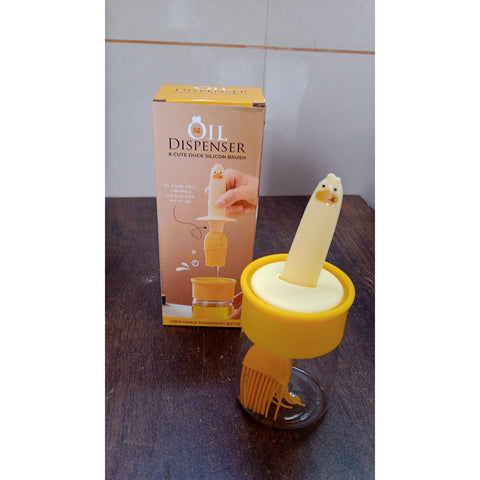 2 in 1 Oil Dispenser Bottle with Silicone Basting Brush (1 Set) - jugaad.shop