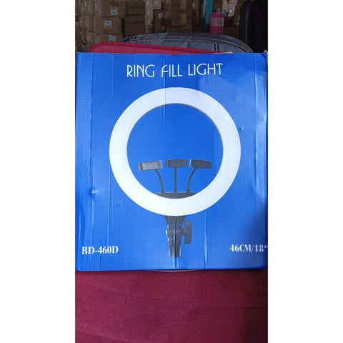 18 Inch LED Ring Light with 3 Colour Modes & 3 Mobile Holders, Remote Control (1 Set) - jugaad.shop