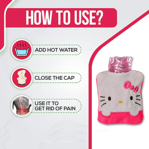 Pink Hello Kitty Small Hot Water Bag with Cover for Pain Relief - jugaad.shop