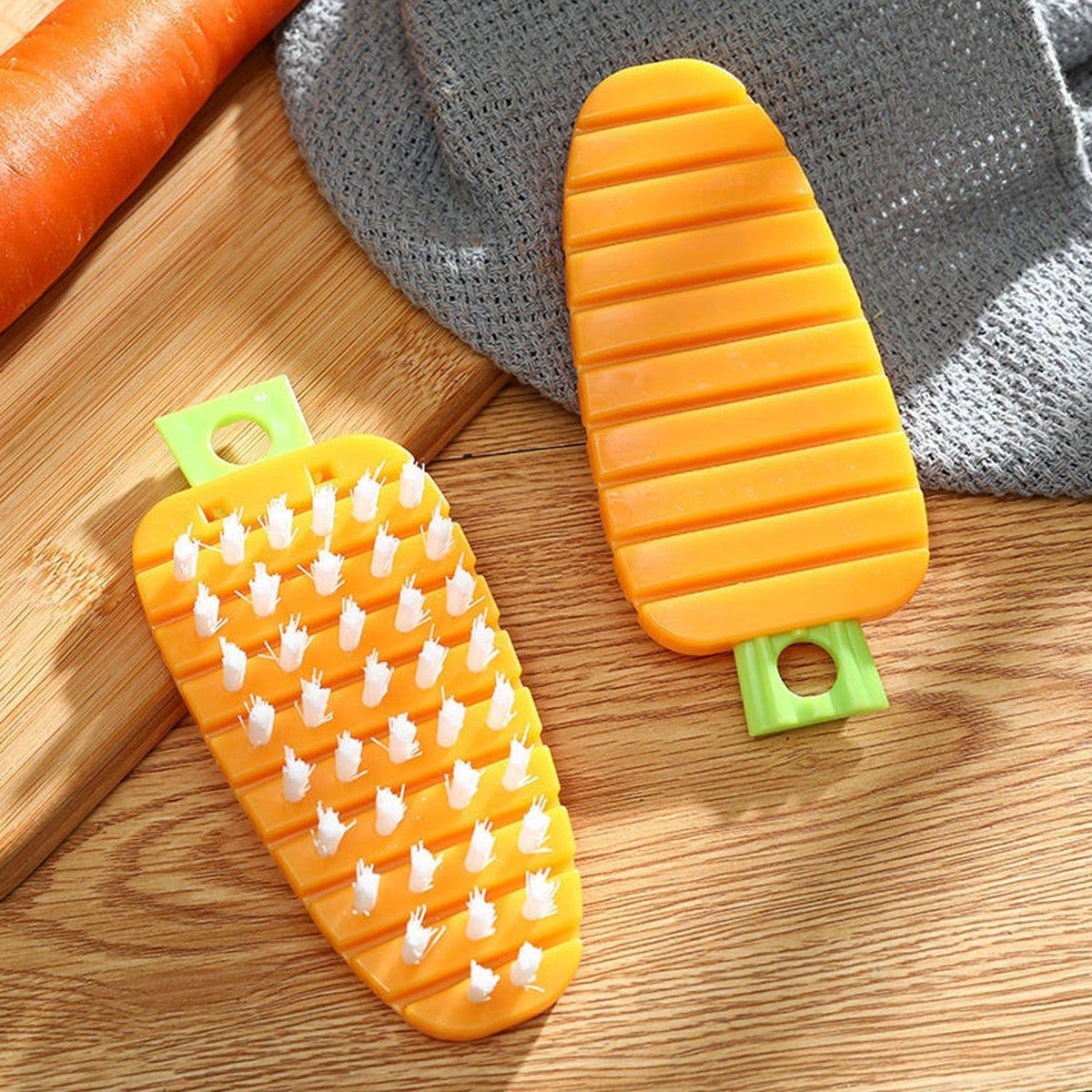 Vegetable Scrubbing Brush, Vegetable Scrubber Nonâ€‘Toxic Fruit Brush Carrot Shape Vegetable Brush for Potato for Vegetable - jugaad.shop