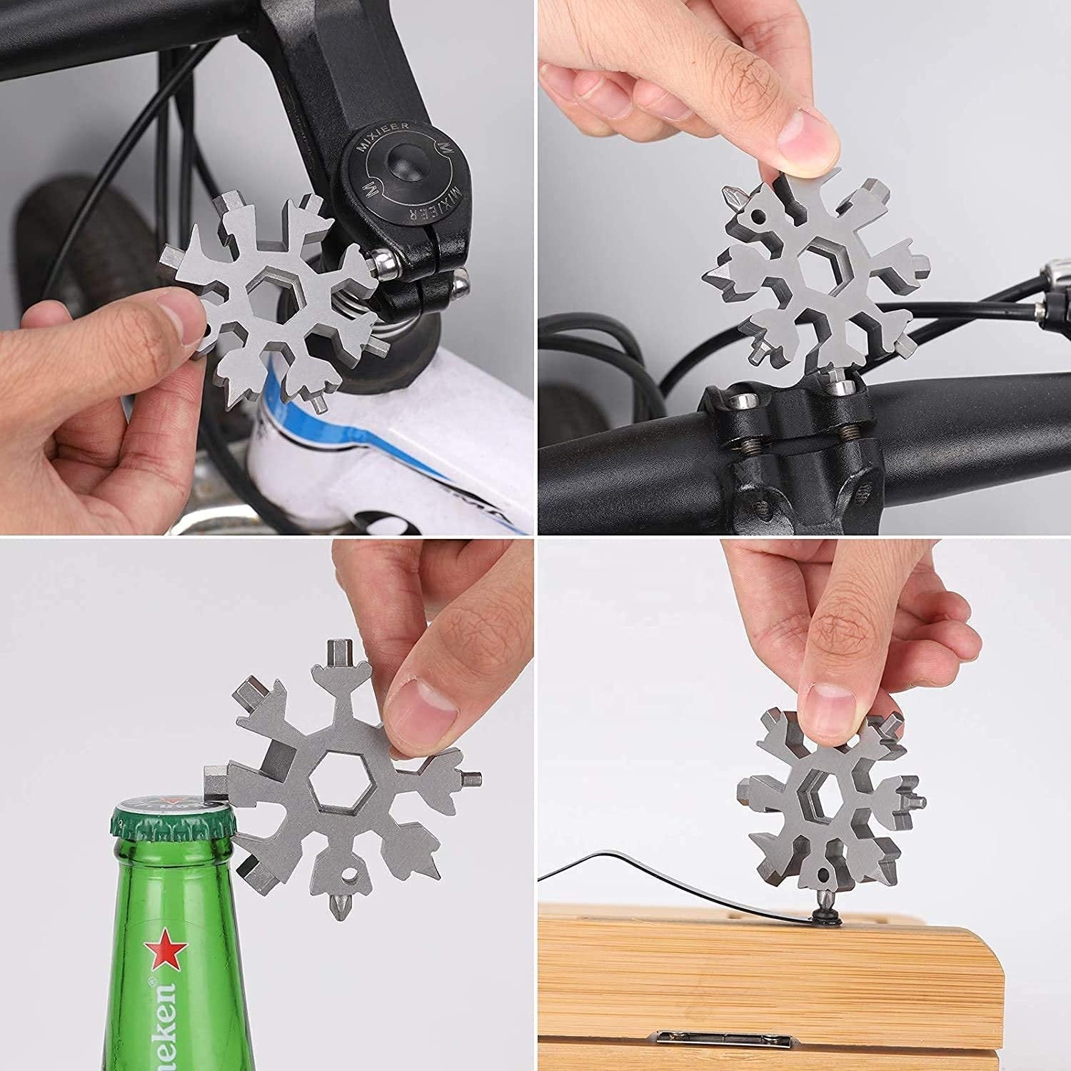 Durable & Portable 18 in 1 Snowflake Multi-Tool, Snowflake Bottle Opener Flat Phillips Screwdriver Kit Wrench - jugaad.shop