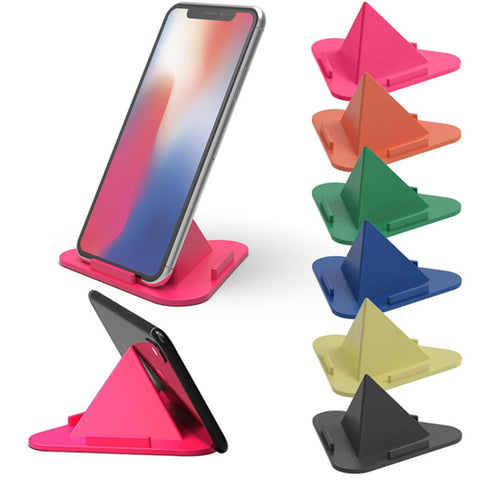 Mobile stand with three angles, pyramid design.