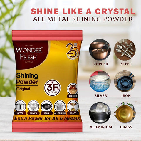 Shining Powder, Cleans and Polishes Copper, Brass, Silver, Aluminum, Iron, and Steel, Removes Tarnish and Oxidation (200 GM) - jugaad.shop