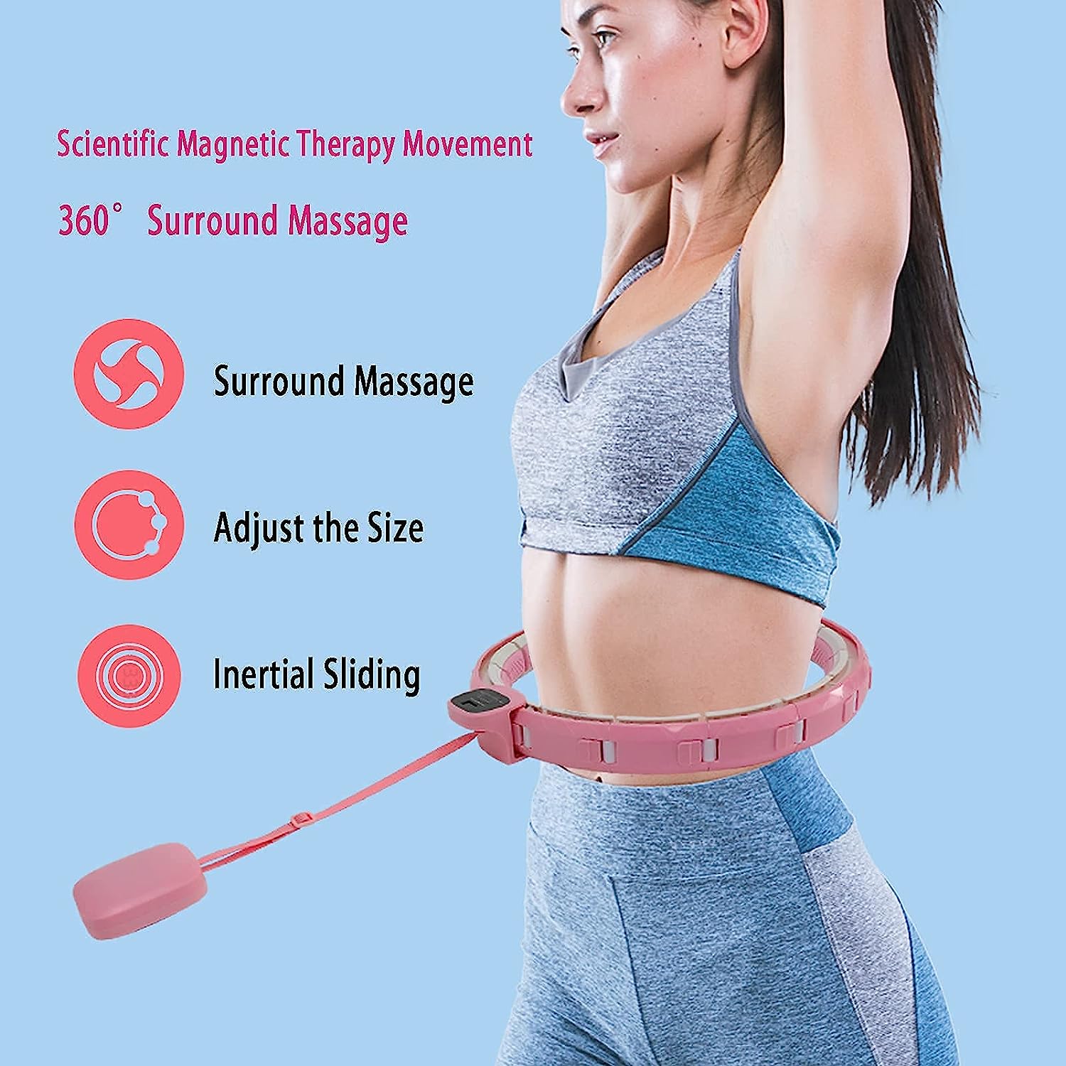 Fitness Adjustable Detachable Fitness Hula Hoop Ring Smart Round Count & Weight Loss Gym Equipment Exercise Smart Hula Hoops - jugaad.shop