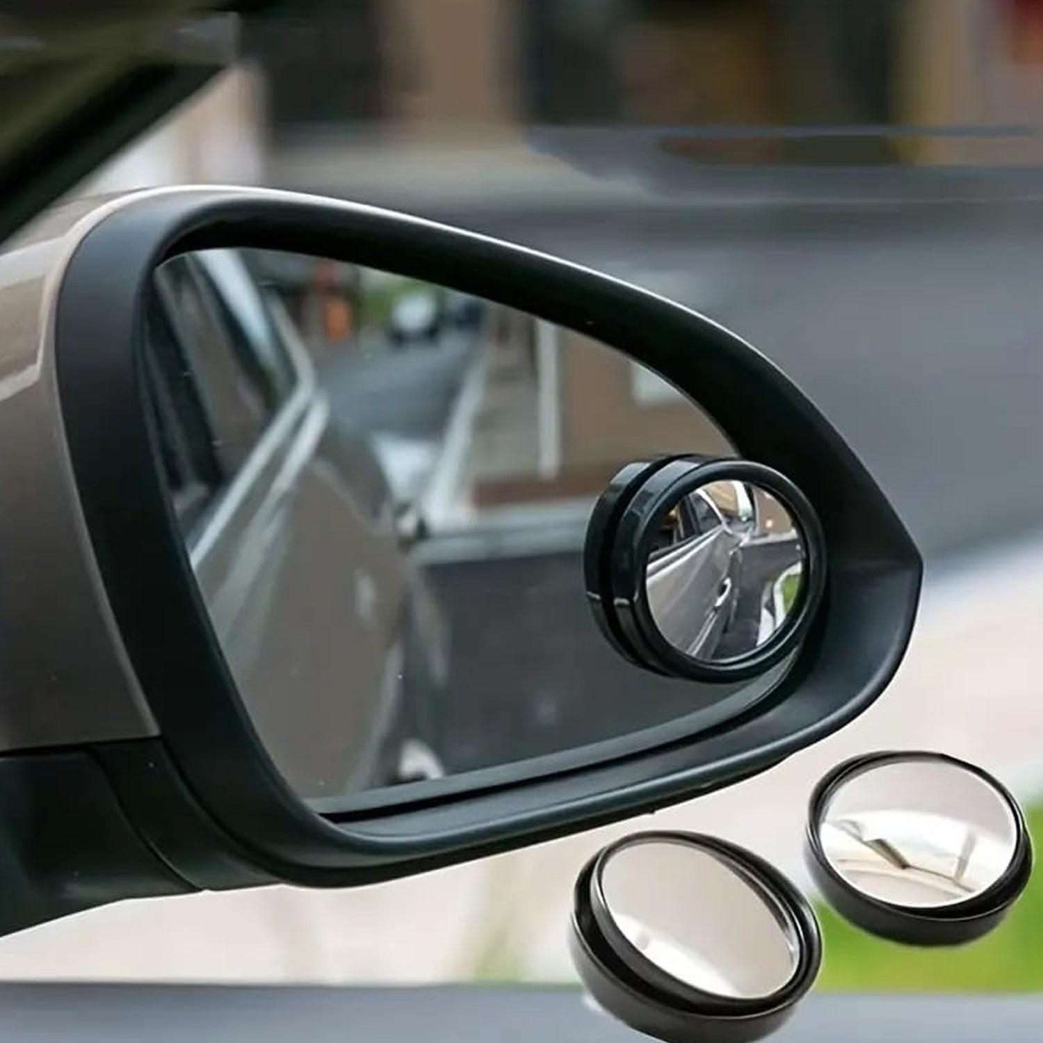 360DEGREE BLIND SPOT ROUND WIDE ANGLE ADJUSTABLE CONVEX REAR VIEW MIRROR - PACK OF 2 - jugaad.shop