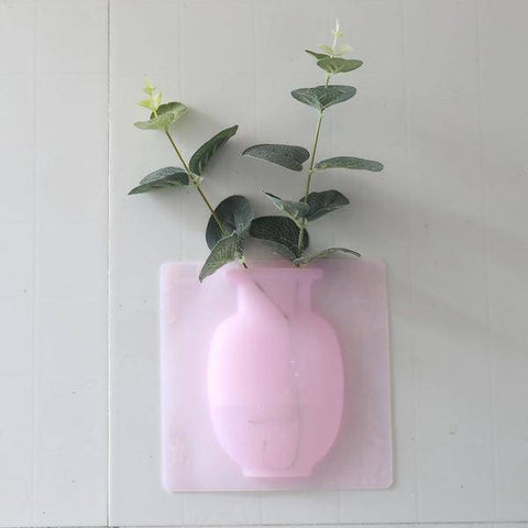 Wall Hanging Silicone Flower Pot Sticker Plant Rack for Decoration  (MultiColour) - jugaad.shop