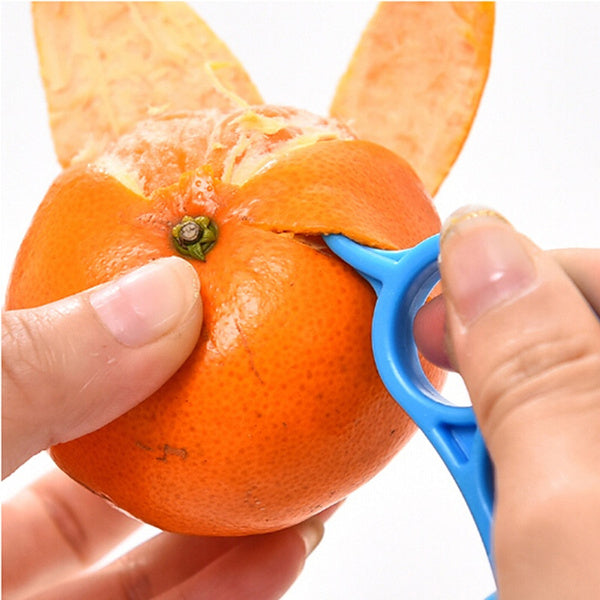 Ring-shaped peeler for oranges, snail design.