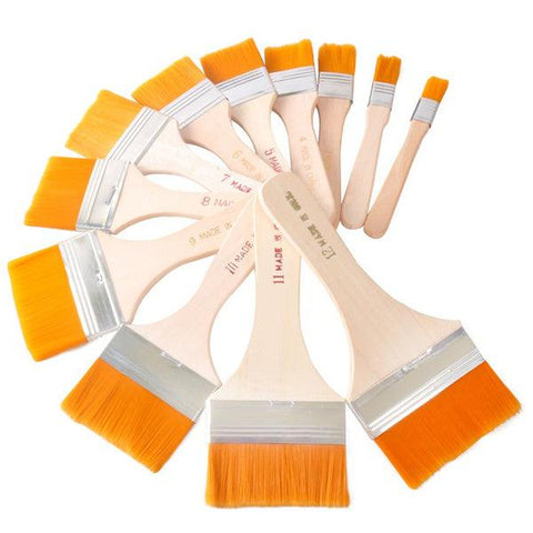 Artistic Flat Painting Brush - Set of 12 - jugaad.shop