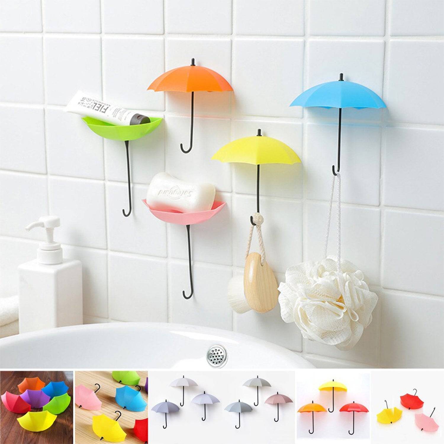 Multipurpose Umbrella Key Hat Holder Wall Hanging Hook Multicolor - jugaad.shop