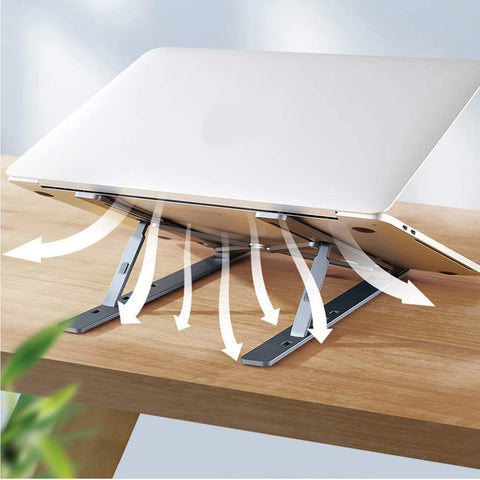 Laptop Stand for Desk | Metal Portable Laptop Stand, with 6 Adjustable Angles | Laptop Riser, Phone, and Tablet Stand | Compatible for All Laptop - jugaad.shop