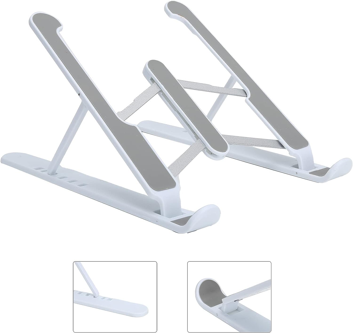 Tablet stand with adjustable angles and foldable legs