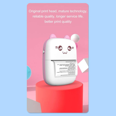 Pocket Mini Printer, Mobile Phone Bluetooth Connection Wireless Mini Thermal Printer with Android or iOS APP for Pictures, Portable Smart Printer,Contains 1 Rolls Thermal Paper, with Fast Paper Output for Photo Image - jugaad.shop