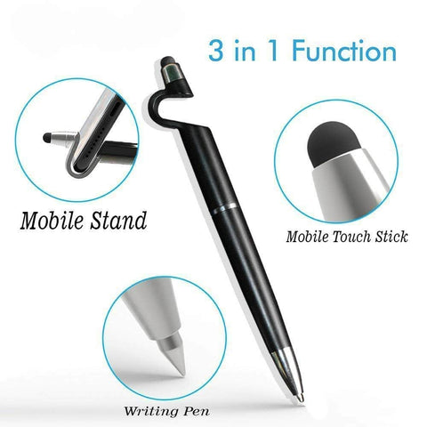 3 in 1 Ballpoint Function Stylus Pen with Mobile Stand - jugaad.shop