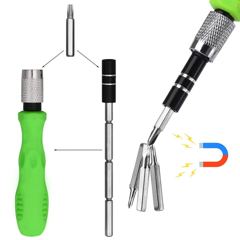 32 in 1 Mini Screwdriver Bits Set with Magnetic Flexible Extension Rod - jugaad.shop