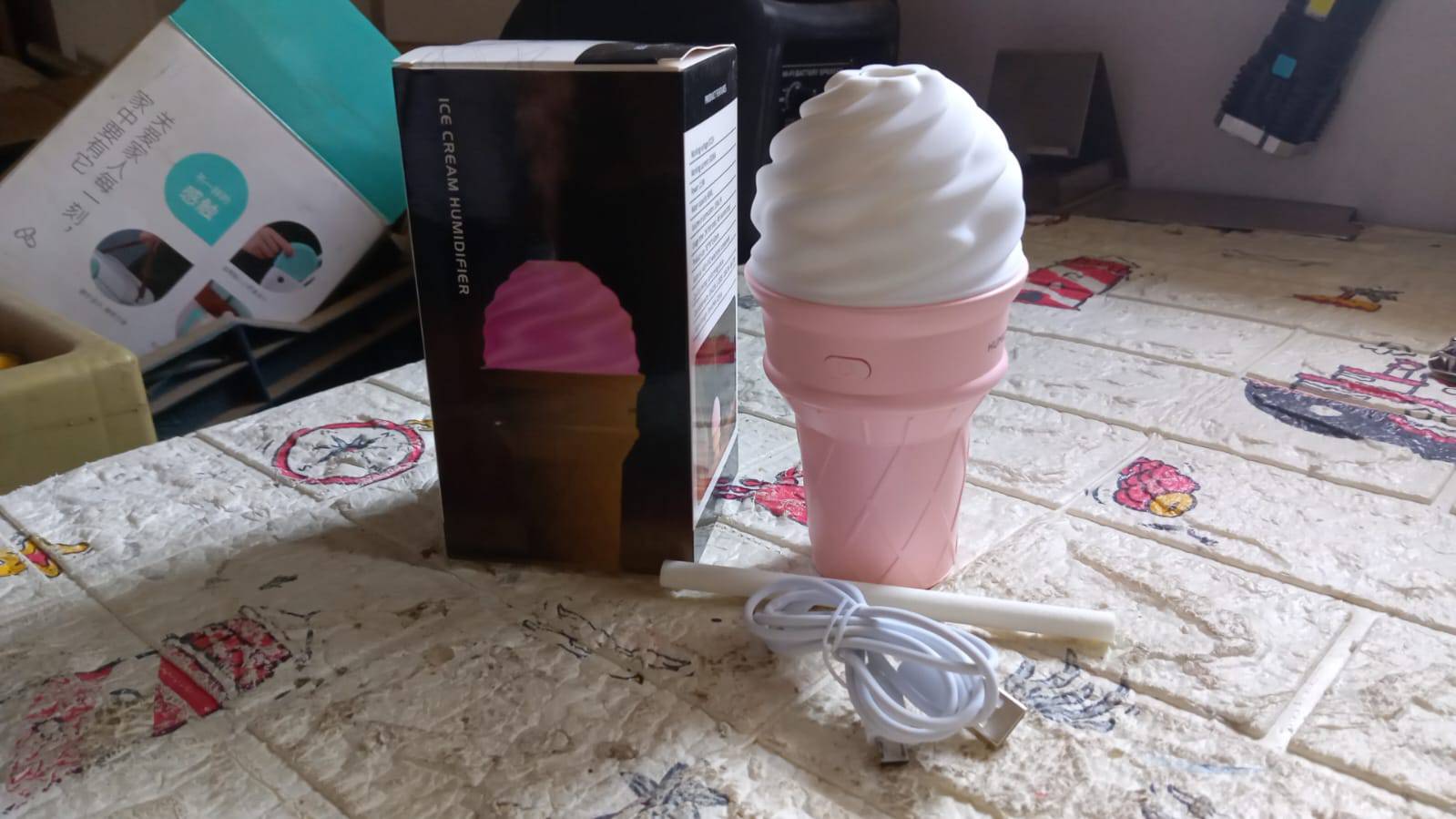 Ice Cream Design LED Humidifier for Freshening Air & Fragrance (Multicoloured) - jugaad.shop