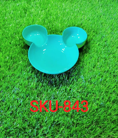 Divided Mickey-shaped plate for snacks