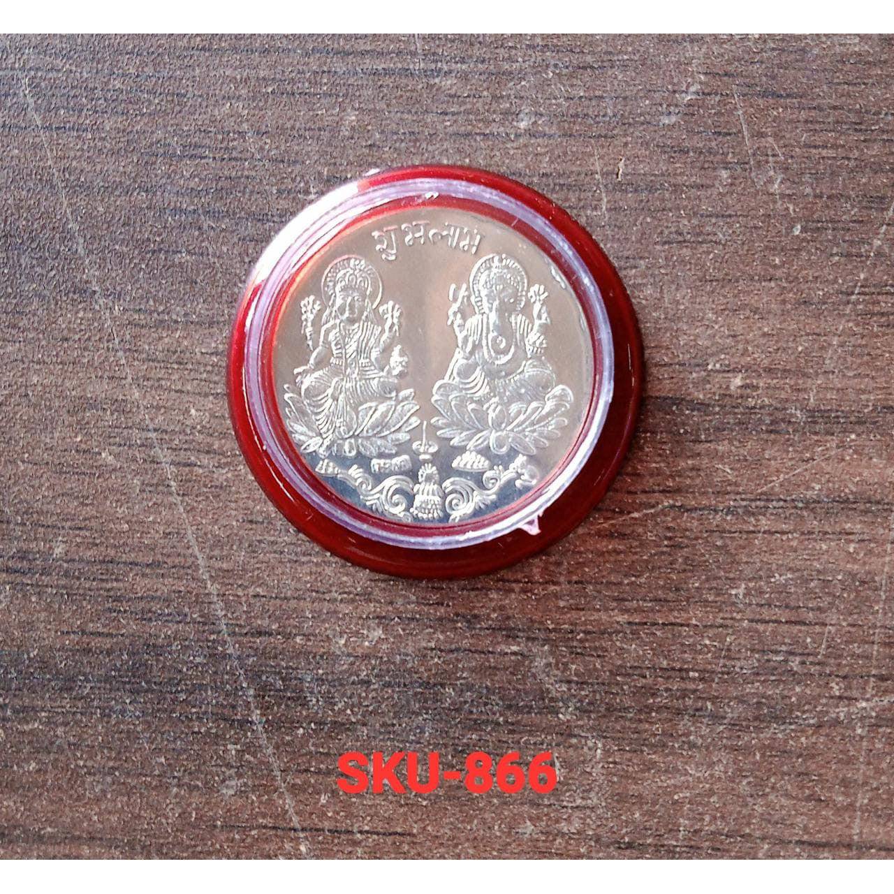 Silver color Coin for Gift & Pooja (Metal is not silver) - jugaad.shop