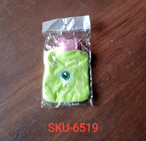 Green One-Eyed Monster Print Small Hot Water Bag with Cover for Pain Relief - jugaad.shop