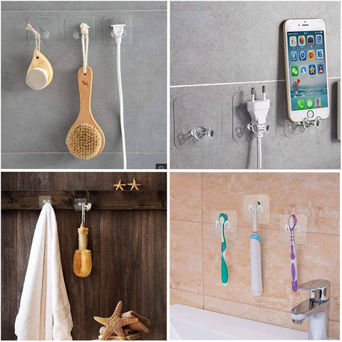 Transparent Multi-Function Wall Storage Hooks - jugaad.shop