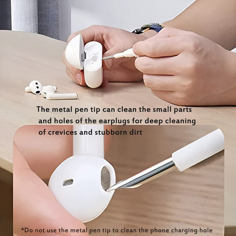 3 In 1 Earbuds Cleaning Pen For Cleaning Of Ear Buds And Ear Phones Easily Without Having Any Damage. - jugaad.shop