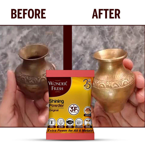 Shining Powder, Cleans and Polishes Copper, Brass, Silver, Aluminum, Iron, and Steel, Removes Tarnish and Oxidation (200 GM) - jugaad.shop