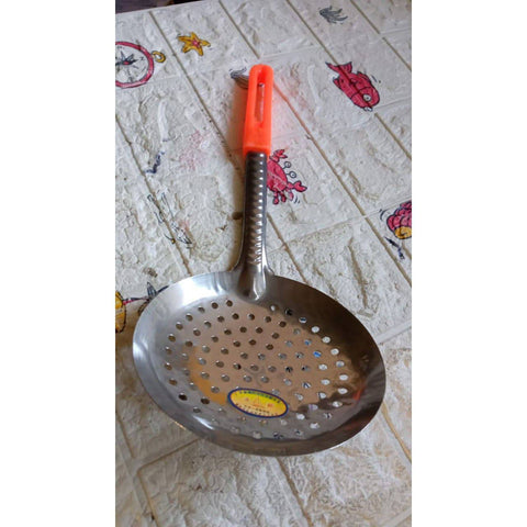 Colander Spoon, Non Slip Hand Polished Thickened Hot Pot Spoon for Kitchen for Restaurant, Stainless Steel Cooking Colander Skimmer Slotted Spoon Kitchen Strainer Ladle with Long Handle for Kitchen Cooking Baking (35 Cm) - jugaad.shop