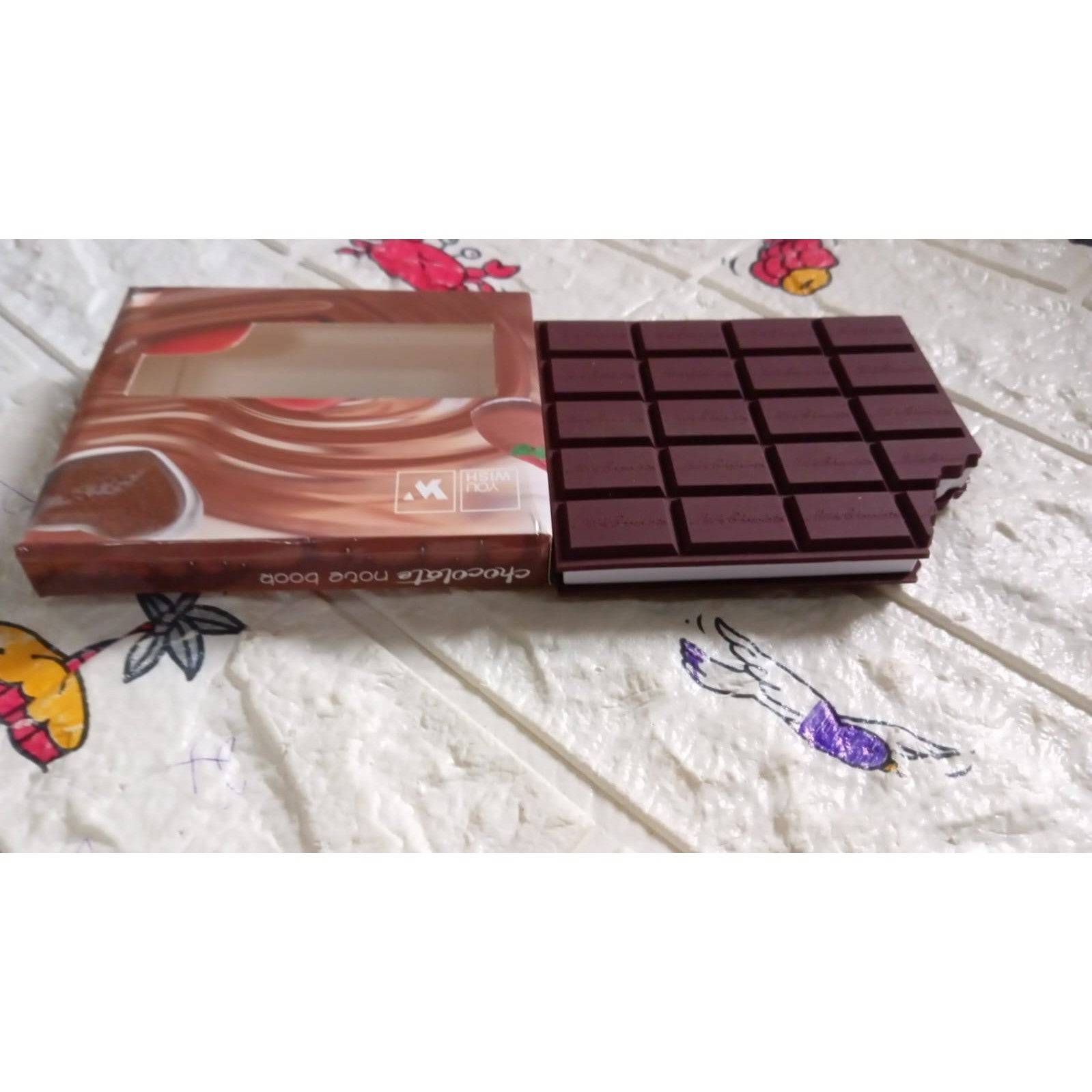 Small Chocolate Scented Diary Memo Notebook in Rectangular Chocolate Bite Shape with Original Chocolate Smell Personal Pocket Diary, Dairy book with Plain Pages for Kids - jugaad.shop