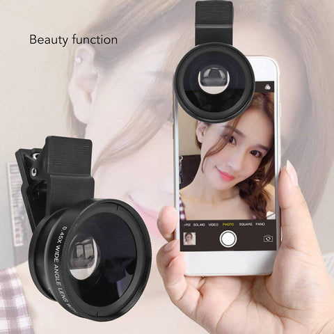 Camera Lens External Phone Lens Phone Camera Lens 0.45X Universal Ultra Wide Angle 12.5X Beauty Function External Lens Camera Accessories for Take Pictures, most Android Smartphone - jugaad.shop