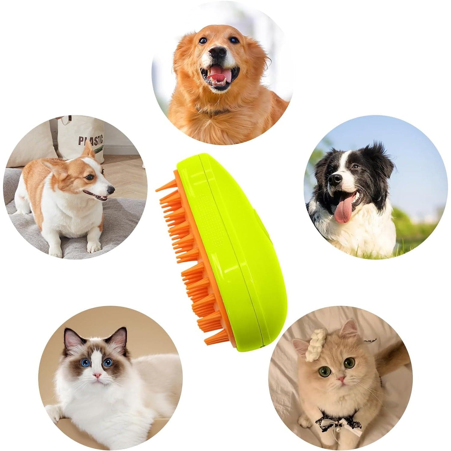 3 In1 Cat Steamy Brush, Self Cleaning Steam Cat Brush Cat Steamer Brush for Massage Cat Grooming Brush Pet Hair Removal Comb for Cat and Dog, for Removing Tangled and Loose Hair - jugaad.shop