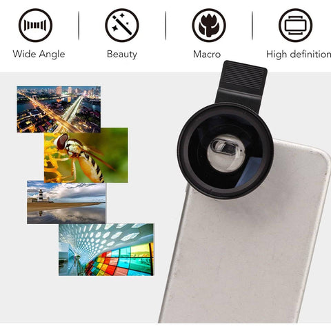 Camera Lens External Phone Lens Phone Camera Lens 0.45X Universal Ultra Wide Angle 12.5X Beauty Function External Lens Camera Accessories for Take Pictures, most Android Smartphone - jugaad.shop