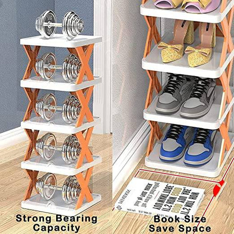 4 LAYER SHOES STAND, SHOE TOWER RACK SUIT FOR SMALL SPACES, CLOSET, SMALL ENTRYWAY, EASY ASSEMBLY AND STABLE IN STRUCTURE, CORNER STORAGE CABINET FOR SAVING SPACE - jugaad.shop