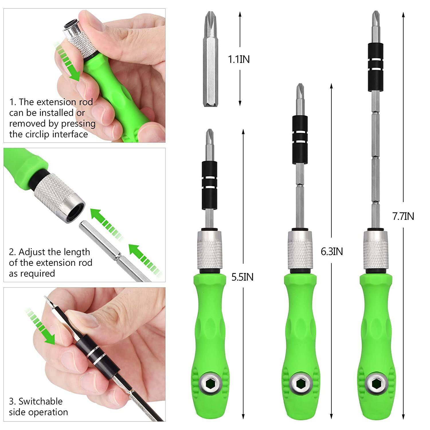 32 in 1 Mini Screwdriver Bits Set with Magnetic Flexible Extension Rod - jugaad.shop