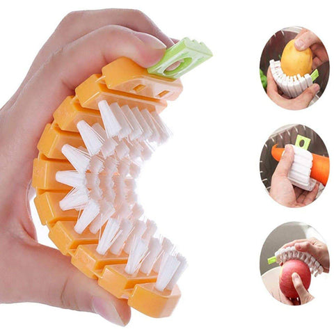 Vegetable Scrubbing Brush, Vegetable Scrubber Nonâ€‘Toxic Fruit Brush Carrot Shape Vegetable Brush for Potato for Vegetable - jugaad.shop